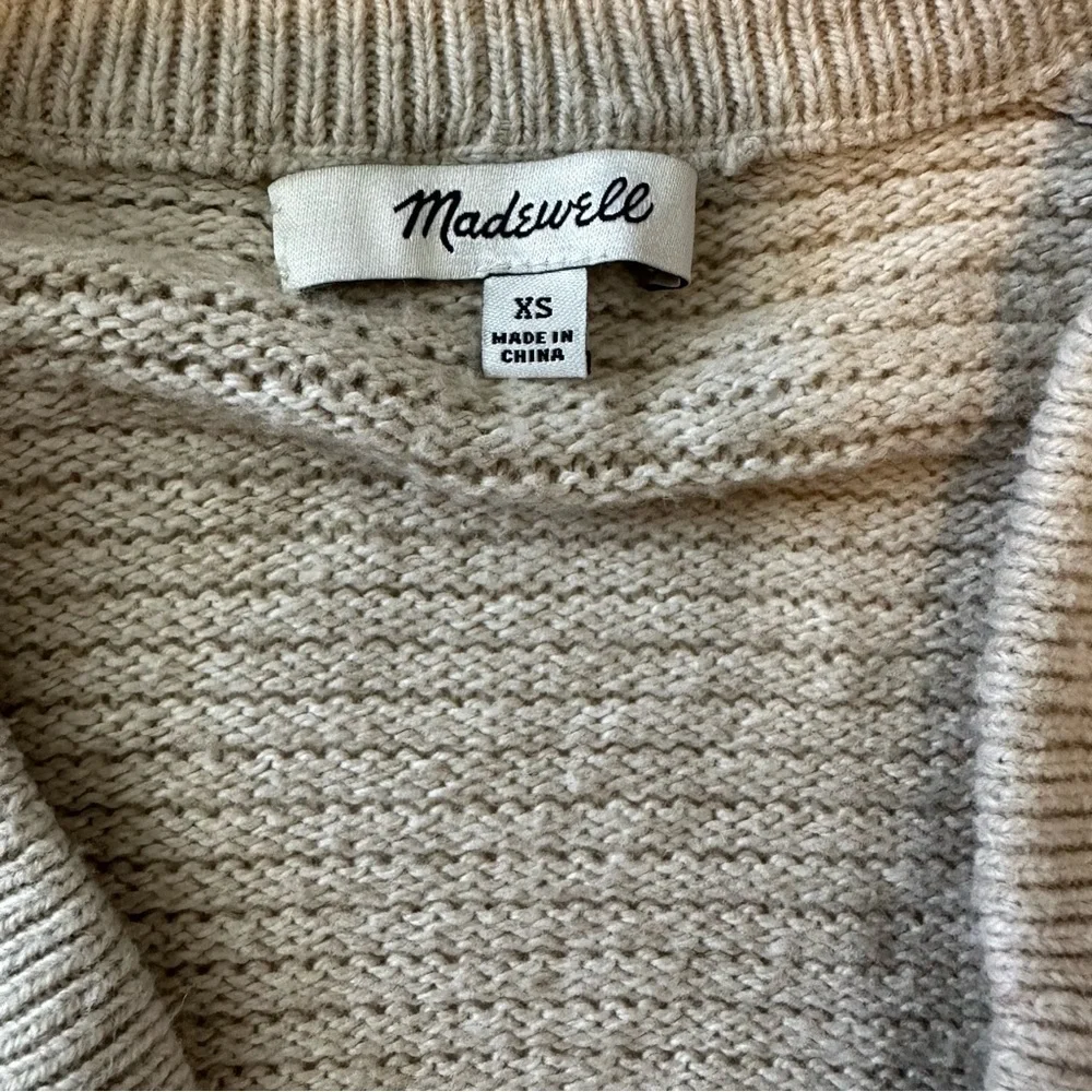 Madewell Seabank Open Front Knit Sweater Long Sleeve Cardigan Beige
